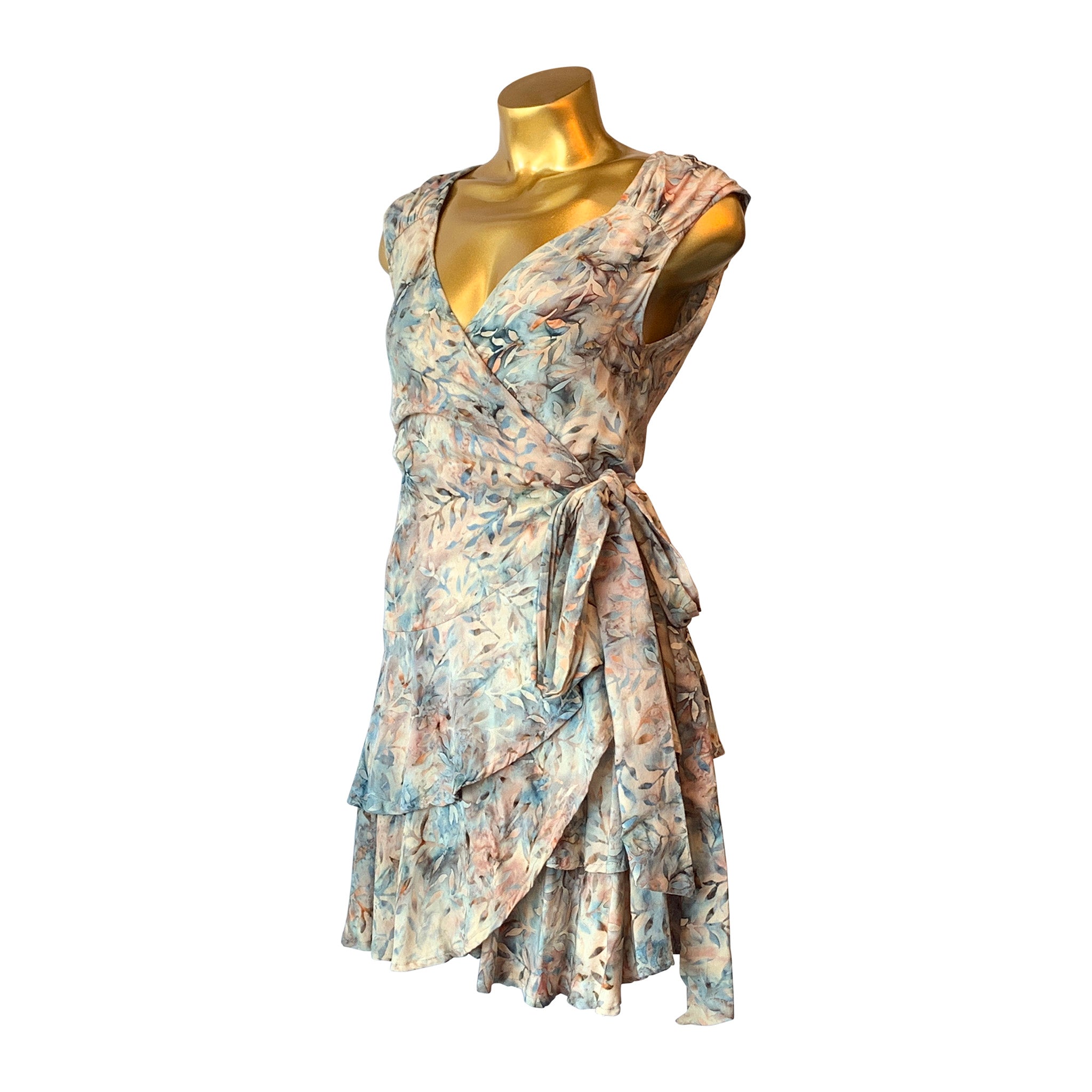 Annalise Batik Wrap Ruffle Mini Dress ...